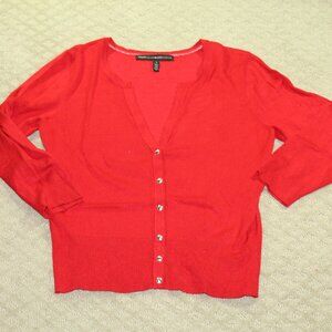White House Black Market Size S Red SOFT Rayon Nylon Sweater